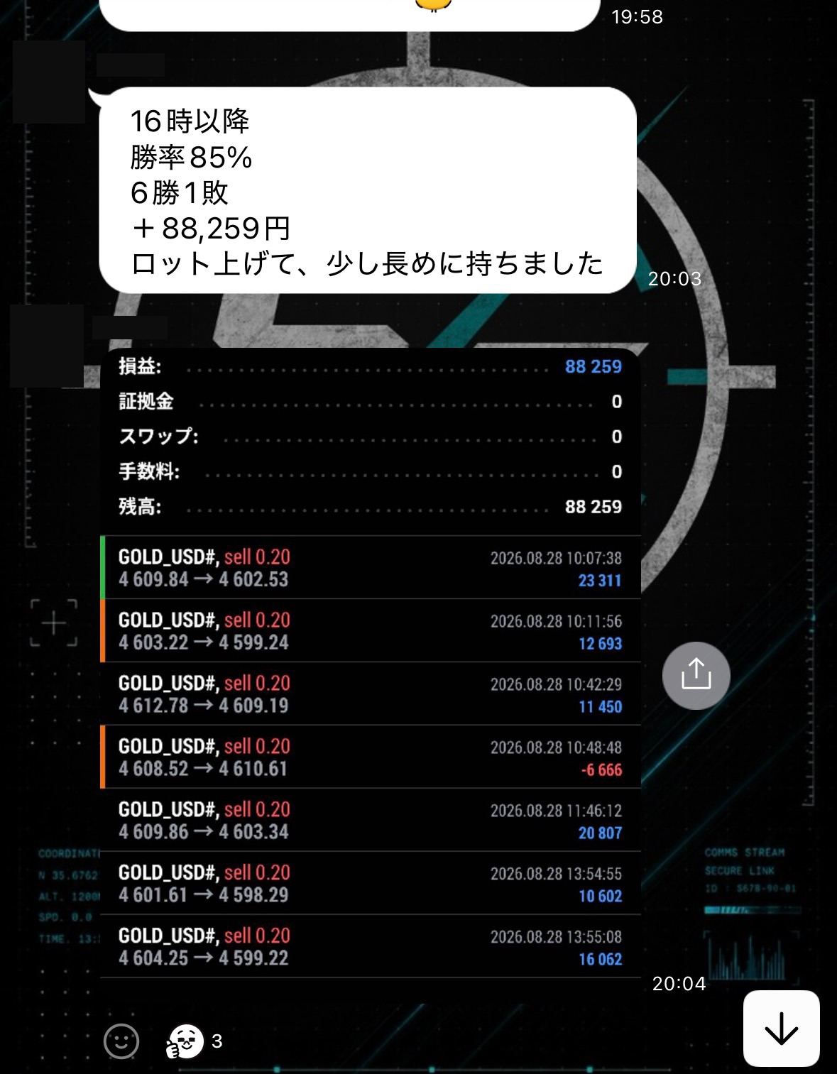 SCALP FORCEオープンチャット内の様子 1