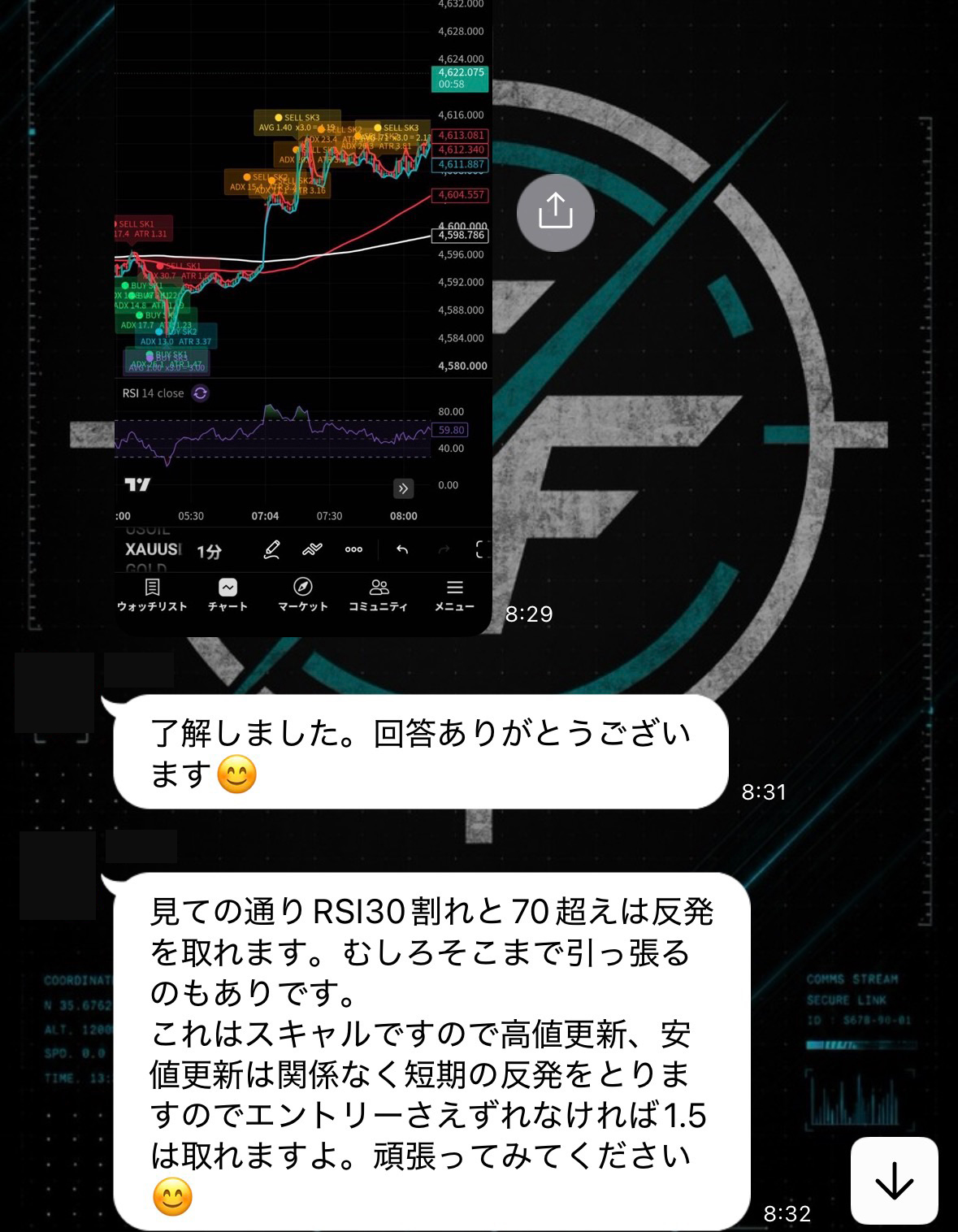 SCALP FORCEオープンチャット内の様子 5
